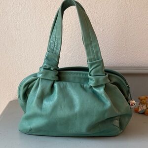 Furla Mint Green Leather Shoulder Bag